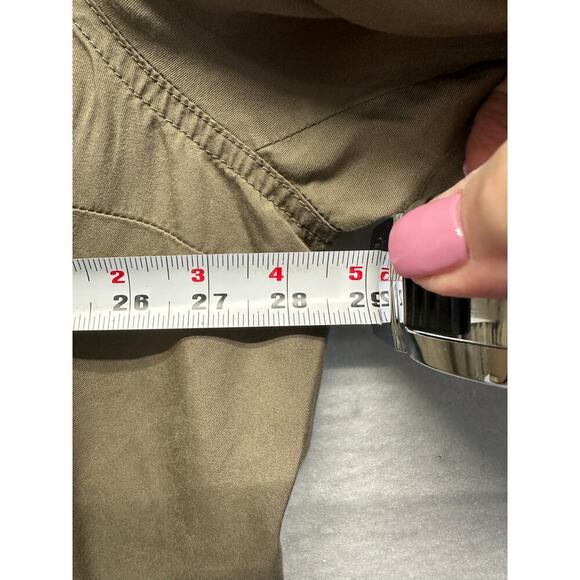 Catherines Women Linen Blend Safari Zip Shacket 2X EUC Eyelet Western Lagenlook - Picture 6 of 8